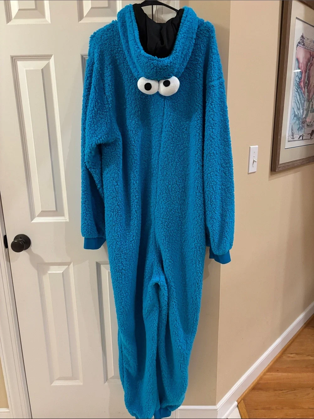 Spirit Adult Sesame Street Cookie Monster Jumpsuit Costume - Picture 5 of 8